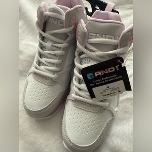 AND1 Kids White and Pink Sneakers
